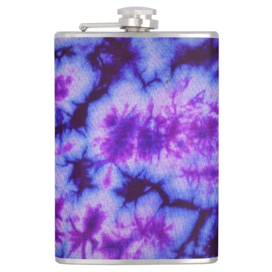 Tie Dye tinten van Paarse & Blauw Heupfles (Voorkant)
