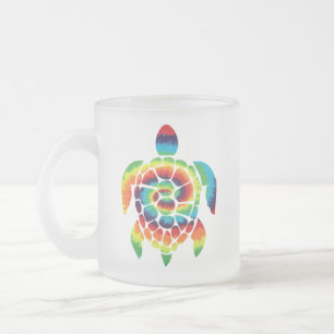 Tie Dye Turtle Matglas Koffiemok
