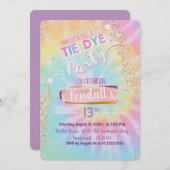 Tie Dye Uitnodiging (Voorkant / Achterkant)