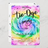 Tie Dye Uitnodiging (Voorkant / Achterkant)