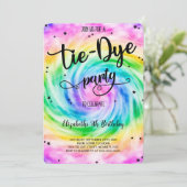 Tie Dye Uitnodiging (Staand voorkant)