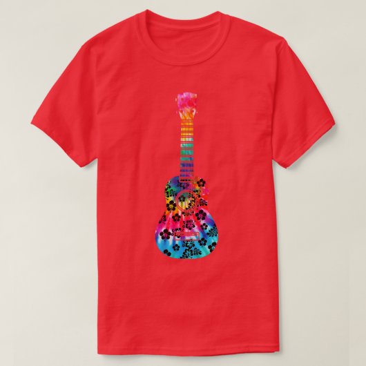 Tie Dye Ukulele Speler Hawaiian 1 T-shirt (Design voorkant)