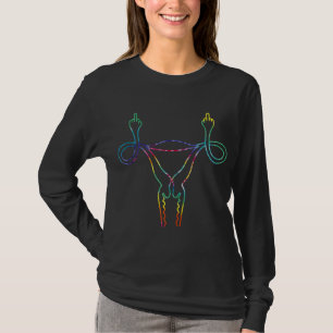 Tie Dye Uterus Shows Middle Finger Reproductive Wo T-shirt