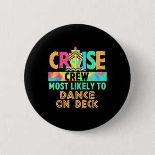 Tie Dye Vakantie Cruise Bemanning Meest Waarschijn Ronde Button 5,7 Cm