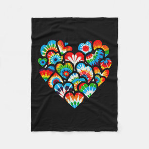 Tie Dye Valentijn Kleurrijke Harten Dag Mannen Vro Fleece Deken