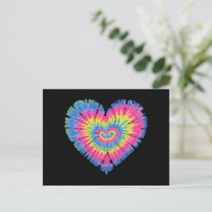 Tie Dye Valentijns Kleurrijke Harten Dag Briefkaart