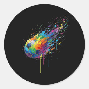 Tie-dye verfspatten voetbal voetballer fans Ent Ronde Sticker