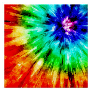 Tie Dye voldoet aan Waterverf Perfect Poster