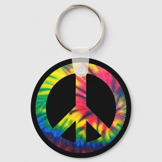 Tie Dye Vrede Sleutelhanger (Voorkant)