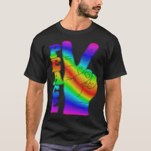 Tie Dye Vredesbord Vingers Retro 60 s 70 s Hippie T-shirt