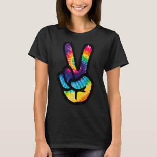 Tie Dye Vredesteken Hand Hippies V s 4 T-shirt