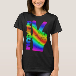 Tie Dye Vredesteken Vingers Retro 60s 70s Hippie T-shirt