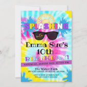 Tie Dye Water Pool Party uitnodiging (Voorkant)