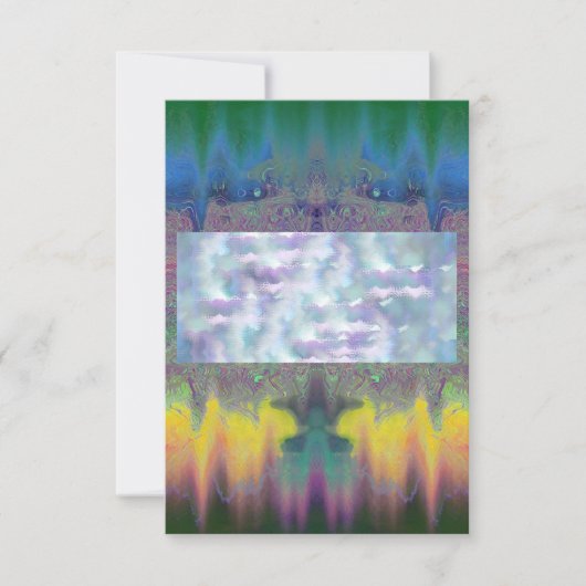 Tie Dye Wavy Psychedelic Blank Invitation Design Kaart (Voorkant)