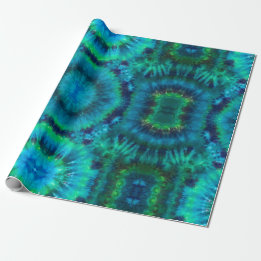Tie Dye Wrapping & Craft Paper in Blues & Greens Cadeaupapier