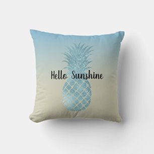Tie Dye Yellow Aqua Pineapple Kussen