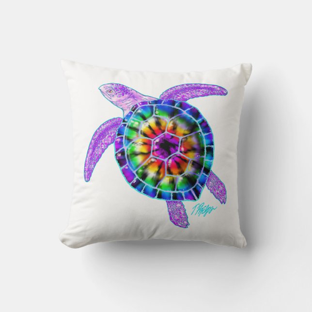 Tie Dye Zee Turtle Pillow Kussen (Voorkant)