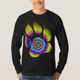 Tie-kleurstof - dierlijke kattendog - afdruk voor  t-shirt