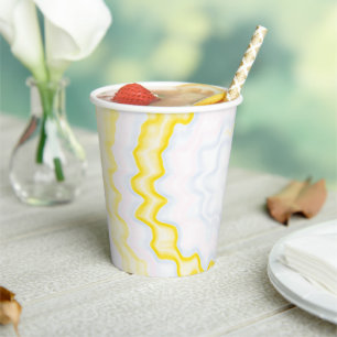 Tie kleurstof gele werveling funky retro patroon p papieren bekers
