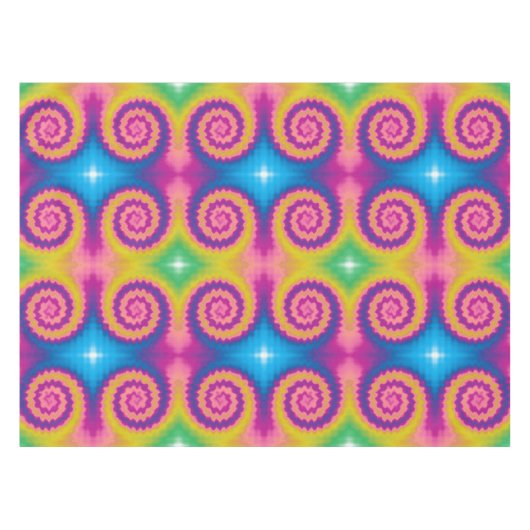 Tie kleurstof kleurig roevochtig retro-patroon tafelkleed (Voorkant (Horizontaal))