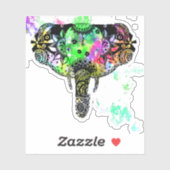 Tie kleurstof olifant mandala sticker (Vel)