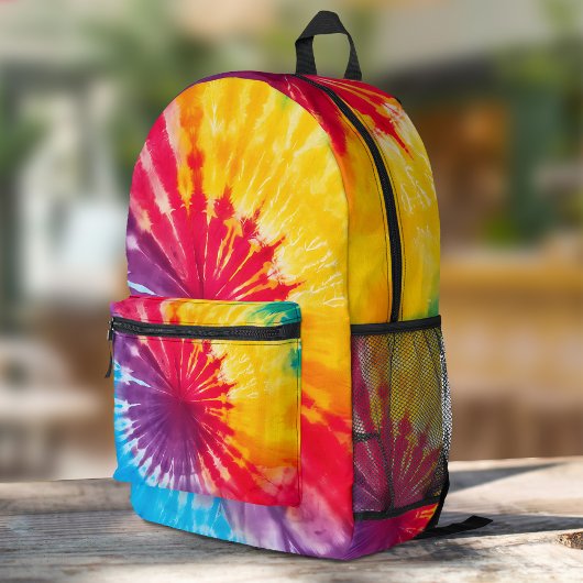 Tie kleurstof patroon blauw rood geel bedrukte rugzak