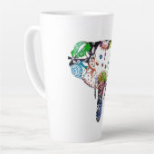 Tie kleurstof regenbooglijn thoekolifant latte mok (Linkerhoek)