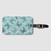 Tie-kleurstofpatroon van krabben bagagelabel (Voorkant (horizontaal))