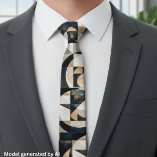 Tie met geometrische halsband in mid-century moder stropdas