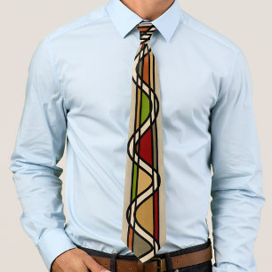 Tie met glas-in-loodstijl en aardetone kleuren stropdas