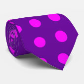 Tie met hete roze polka stippen stropdas (Opgerold)