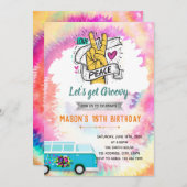 Tie teinture super invitation d'anniversaire (Devant / Derrière)