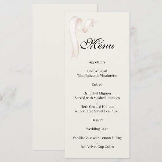 Tie the knot Menu (Devant / Derrière)