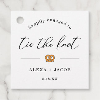 Tie the Knot Pretzel Engagement Party Favor Tag Bedankjes Labels