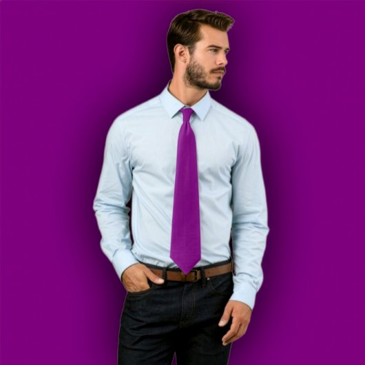 Tie  violet uni -  cravate d'une seule couleur