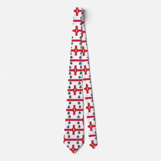 Tie with Flag of Montreal, Canada Stropdas (Voorkant)