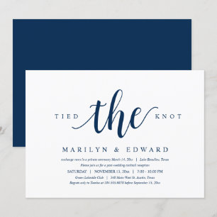 Tied the knot, Modern Post Wedding Elopement Invem Kaart