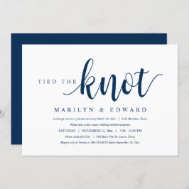 Tied the knot, Modern Post Wedding Elopement Invi Kaart