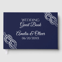 Tied The Knot Nautical Rope White & Navy Wedding Gastenboek