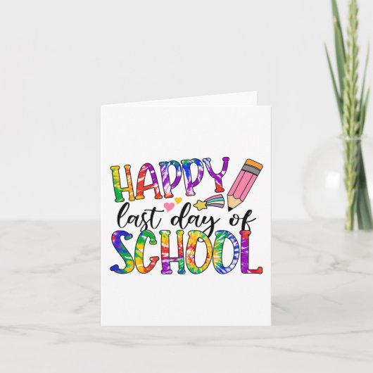 Tiedye afstudeergeschenk voor leerkrachten laatste kaart (Voorkant)