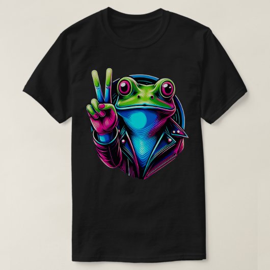 TieDye Cool Frog Hippie 3 T-shirt (Design voorkant)