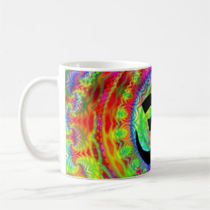 Tiedye doelwit met Om-symbool Koffiemok