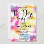 Tiedye-feest uitnodiging Hippy Tiedye (Voorkant)