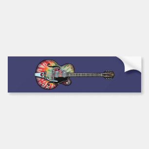 Tiedye Gitaar Bumpersticker