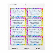 Tiedye Hippie Wavy Rainbow-effect Etiket (Full Sheet)