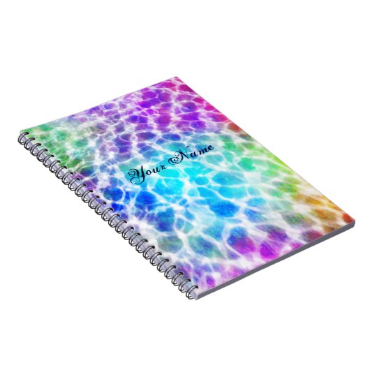 Tiedye Hippie Wavy Rainbow-effect Notitieboek (Rechterzijde)