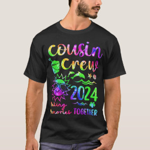 Tiedye neef en nicht crew 2024 zomer vakantie stra t-shirt