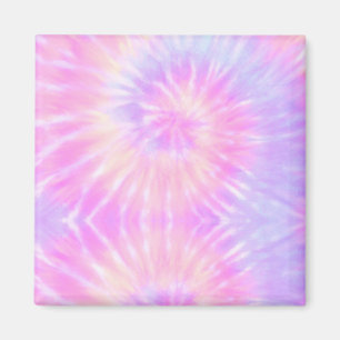 Tiedye Pastel Rainbow Spiral Hippie Tie Dye Magneet