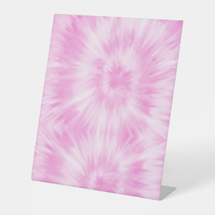 Tiedye Pink Spiral Hippie Tie Dye Reclamebord Met Voetstuk