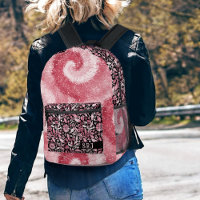 Tiedye Psychedelische Retro Roze Bloemen Monogram
